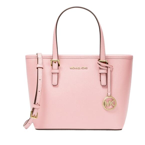 MICHAEL KORS TOP-ZIP TOTE BAG EXTRA-SMALL SAFFIANO LEATHER IN PINK POWDER BLUSH - Picture 1 of 4
